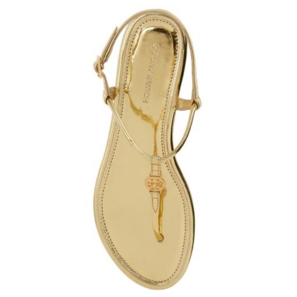 authentic tory burch Emmy gold sandals sz 7 - Picture 5 of 11